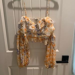 Off-the-shoulder top.